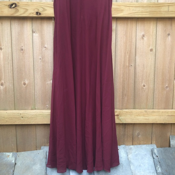 Tadashi Collection Beaded Silk Gown Size 16 Wine Burgundy Strapless Sequin - Picture 11 of 14